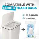 SIMPLI-MAGIC 79502 13 Gallon Touchless Sensor Trash Can, Rectangle Garbage Bin, Perfect for Home, Kitchen, Office, White