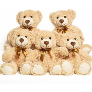 5 Pack Teddy Bears Bulk 13.5 inich Teddy Bear Stuffed Animal Baby Shower Decorations for Centerpiece Gifts for Christmas Valentine's Mother's Day for Kids or Adults (5 Light Brown)