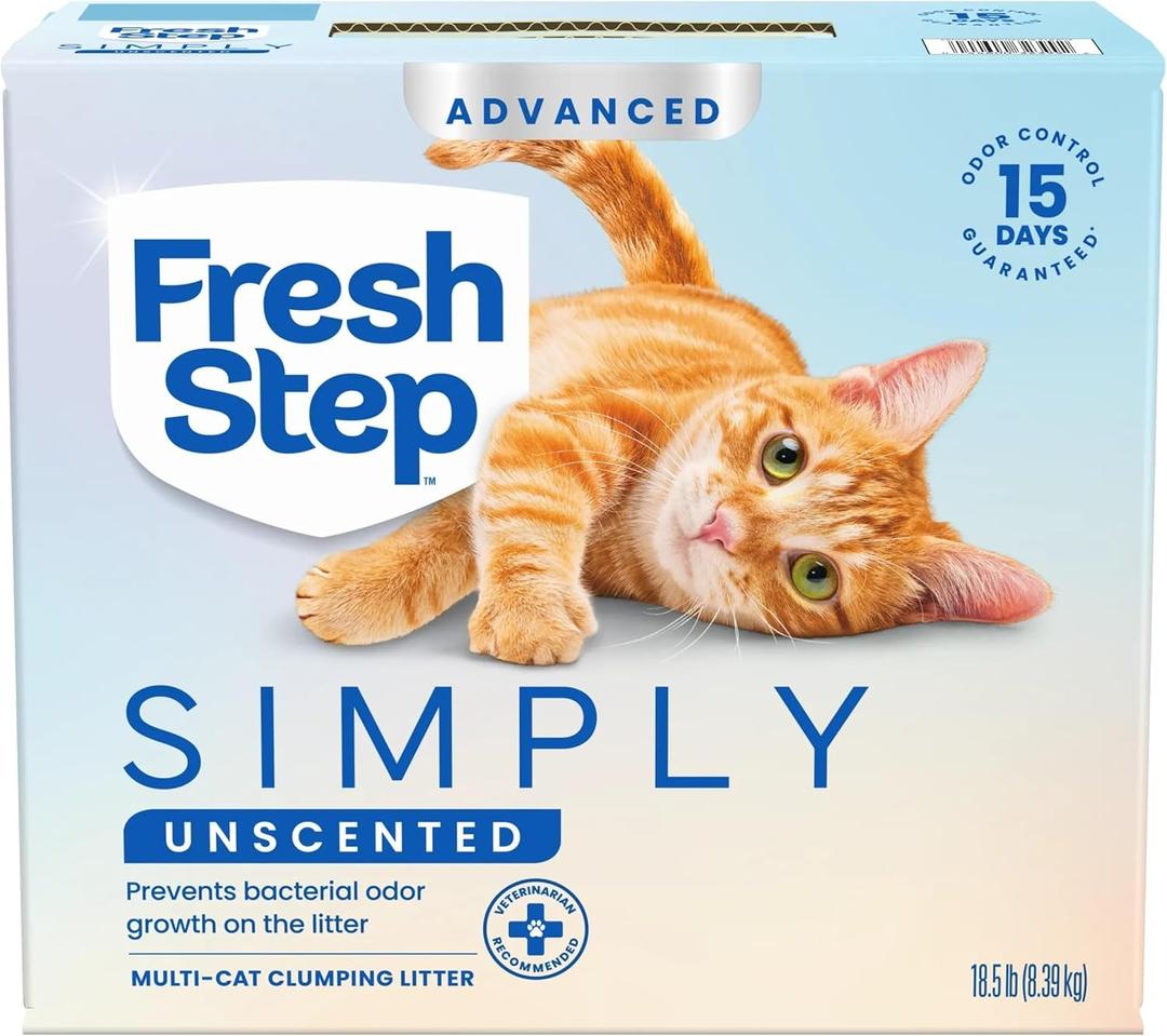 Fresh Step Simply Unscented Advanced Multi Cat Clumping Litter, 18.5 lb