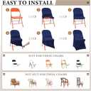 Newwiee 50 Pcs Spandex Chair Covers Bulk - Stretch Folding Flat Front Fitted Universal Chair Protector Pack Removable Washable for Wedding Party Dining Banquet Event (Navy Blue)