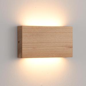 Wood Wall Sconce Indoor Wall Lights Hardwired 1 Pack Up and Down Wall Mount Light for Living Room Bedroom Hallway Corridor Conservatory Cool White 3000K(with led 4000K and 6000k) (Natural)