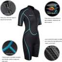 Seaskin Mens 3mm Shorty Wetsuit Womens, Full Body Diving Suit Front Zip Wetsuit for Diving Snorkeling Surfing Swimming, X-Small