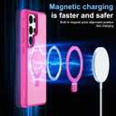 CHAOFEnG Magnetic Compatible with Samsung Galaxy S25 Ultra Case with Stand [Military Grade Drop][Compatible with Magnet] Ring Holder Translucent Slim Hard Back Soft Edge, Rose Red