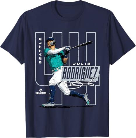 Julio Rodriguez | Seattle Baseball MLB Players | MLBJROD3003 T-Shirt, 2XL Blue