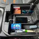 Center Console Organizer Compatible with 2020-2023 Silverado/Sierra 2500/3500HD/ 2019-2022 Chevy Silverado 1500 / GMC Sierra 1500 Accessories - Full-Coverage Insert Tray, ABS material Black