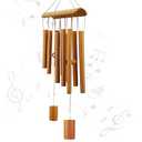 Virekm Windchimes Outdoors, Memorial Wind Chimes, Bamboo Wind Chimes for Outside Clearance Deep Tone for Patio Garden Home Décor, Natural Beautiful Sound