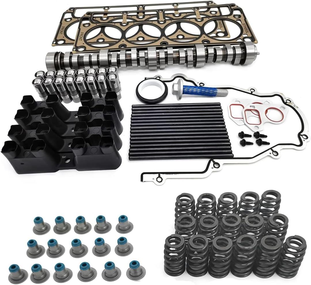 Truck Camshaft Kit Gen 3/4 with Pushrods,Gaskets,Lifters and Trays,Compatible with GM LS V8 Truck 1999-2013 4.8 5.3 6.0 6.2 LS1 LS2 LS6 LQ4 LQ9 Engines