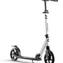 LaScoota Kick Scooter for Kids Ages 6+, Teens & Adults, Large 8" Sturdy Urethane Wheels. Adjustable Handlebar, Lightweight, Foldable, 220lbs Max Load