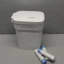 JiatuA Small Bathroom Trash Can with Lid Soft Close, 2.6 Gallon Step Garbage Can Slim Trash Bin Wastebasket for Kitchen Bedroom Office Living Room Toilet College Dorm, White