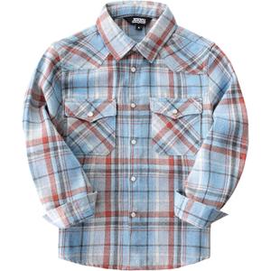 JOGAL Boys Western Shirt Long Sleeve Pearl Snap Plaid Shirts Lightweight Flannel Shirts for Kids 14 Years