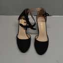 DREAM PAIRS Women's High Heel Ankle Strap Closed Toe Chunky Wedding Pumps Shoes (6.5, Black/Nubuck)