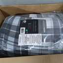 Madison Park Essentials Parkston Plaid Comforter, Matching Sham, 3M Scotchguard Stain Release Cover, Hypoallergenic All Season Bedding-Set, Twin/TwinXL, Black, 2 Piece