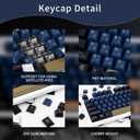 Blue Samurai Keycaps 129 Keys, Cherry Profile Dye Sublimation Keycaps for Gaming Keyboard, PBT Customized keycaps Set with Puller for Cherry Mx Switches Mechanical Keyboard