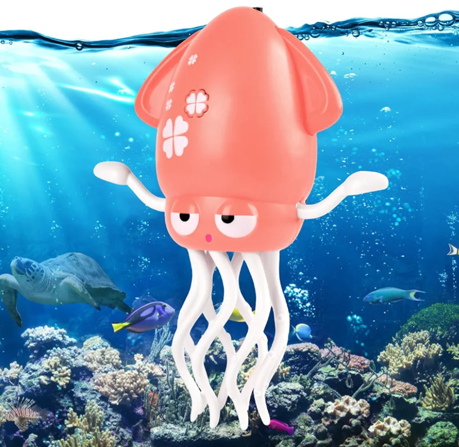 Magic Dancing Octopus Toy, Squid Crawling Toy with LED Light & Music, USB Rechargeable Interactive Baby Toys, Tummy Time Toys for Toddler Boys Girls Birthday (Pink). Pack of 2