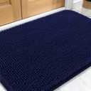 OLANLY Dog Door Mat for Muddy Paws 30x20, Absorbs Moisture and Dirt, Absorbent Non-Slip Washable Doormat, Quick Dry Chenille Mud Mat for Dogs, Entry Indoor Entryway Carpet for Inside Floor, Navy Blue