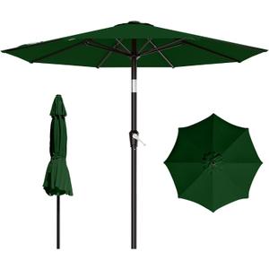 AreShark 9 FT Patio Umbrella for Outdoor, Outdoor Table Umbrella with Push Button Tilt and Crank, Outdoor Patio Umbrellas with 8 Sturdy Ribs for Market, Garden, Pool (Dark Green)