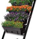 4ft Raised Garden Bed Vertical Garden Freestanding Elevated Planter with 5 Container Boxes for Patio Balcony Flowers Indoor Outdoor, Black