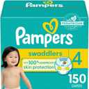 Pampers Baby Diapers - Swaddlers - Size 4, 150 Count, Ultra Absorbent Disposable Infant Diaper