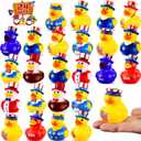 SCIONE 24PCS Patriotic Rubber Ducks, 4th of July Bulk Rubber Ducks for 4th of July Party Favors, Mini Duck for Cruise Ships Baby Showers Bath Toys Kids Party Favors Birthday Gifts