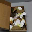 2PCS 32.2inch Artificial Magnolia Flowers 3D Real Touch 6 Heads Faux Magnolia Flower Bouquets Realistic Long Stem with Green Leaves for Home Wedding Table Office Floral Arrangement Decoration (White)