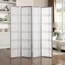 Roundhill Furniture Seto 4-Panel Room Divider Screen, Silver