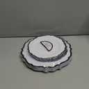PLASTICPRO 64 Pack Elegant Disposable Plastic Plates Combo Set Includes 32 Dinner Plates and 32 Salad Plates Heavy Duty Fancy Party Plates White & Black Contemporary Design
