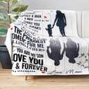 Gifts for Son from Mom Fathers Day Birthday Gifts to My Son Blanket Boys Christmas Valentines Day Gifts for Him Love Son Letters Printed Soft Throw for Bed Couch 60" x 50"
