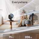 DREO Fan for Bedroom, 13-Inch Oscillating Table Air Circulator Fan for Whole Room, 120 Tilt Adjustment, 25dB Ultra-Quiet, 75ft Powerful Airflow, 4 Speeds Desk Fans with Remote for Home, Office