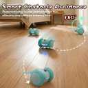 Puffluv Interactive Cat Toys, Automatic Moving Mouse Toy for Indoor Cats, Remote Control Cat Toys with LED Lights,Rechargeable Electric Kitten Toy USB Charging(Green)