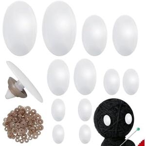 PH PandaHall 6 Styles White Safety Eyes 120PCS Oval Plastic Safety Eyes Craft Stuffed Animal Eyes with Washers for Crochet Plush Animal Amigurumi Puppet Teddy Bear Needle Felting Crafts Eyes