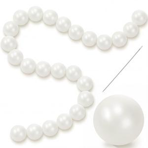 Teyva Daily 200 Pcs Quick Link Pearl Ball Garland Pits 2.2 Inch Pearlescent White Pearl Ball Decoration Chain for Wall Arches Chains Birthday Party Wedding Anniversary Graduation Arch Party Decor