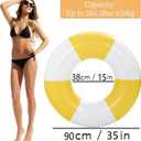 2PCS 37" Inflatable Pool Floats for Adult Striped Swim Ring Pool Floaties Inflatable Swimming Pool Raft Party Water Summer Beach Lounger Float Party Supplies