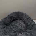 Bedsure Calming Dog Bed for Small Dogs - Donut Washable Small Pet Bed, 23 inches Anti-Slip Round Fluffy Plush Faux Fur Large Cat Bed, Fits up to 25 lbs Pets, Dark Grey