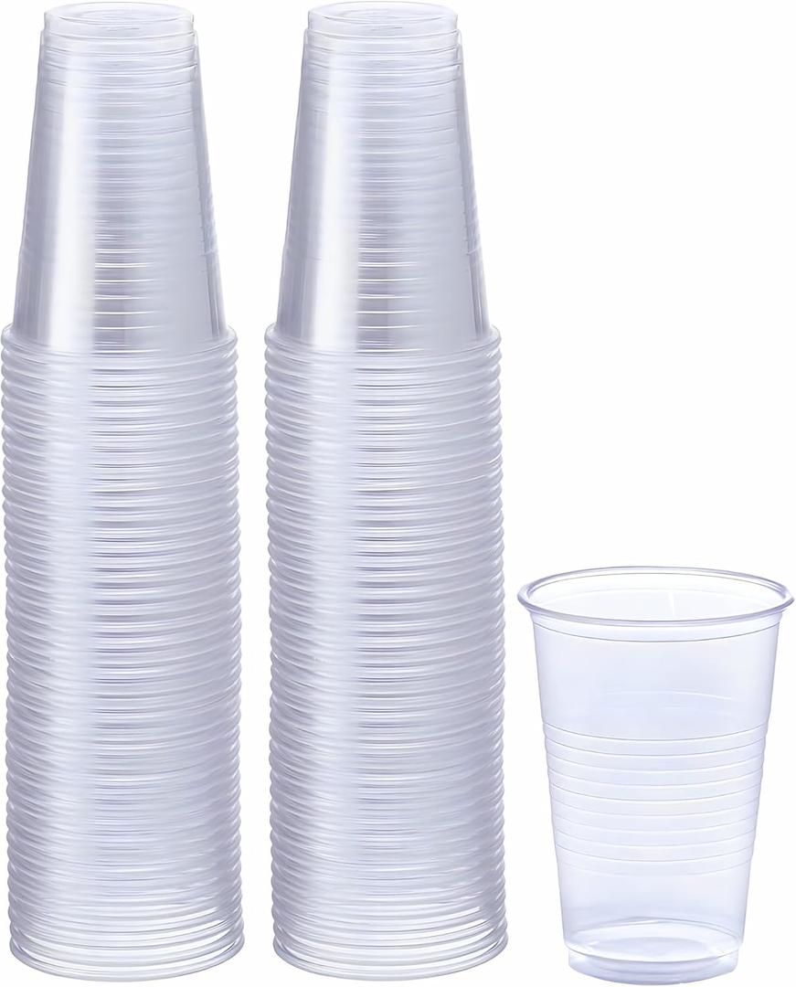 Premium Clear Plastic Disposable Cups - 7oz, 100 Pieces | Perfect Cups for Parties, Weddings, and Catered Events