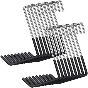18 Pack Heavy Duty Rafter Hooks for Hanging Vinyl Coated Large S Hooks for Hanging Ladder Bike Hangers Garage Storage Organizer Black
