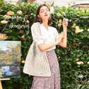 EIMMBD Crochet Bags for Women Beach Totes Bags Aesthetic Summer Tote Shoulder Hippie Bag Knit Bag
