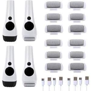 3 x Electric Callus Remover for Feet 4 Pack 1200mAh Rechargeable Foot Care Pedicure Tool with 3 Modes and Digital Power Display for Removing Dead Skin Hard Skin and Dry Cracks