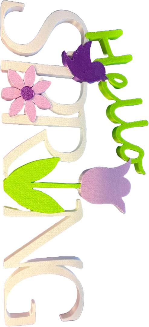Hello Spring Chic Floral Decorative Sign