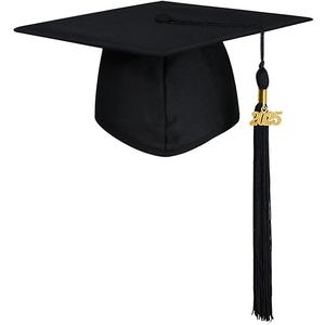 GraduatePro Matte Graduation Cap with 2025 Tassel for Adults High School and Bachelor Master 12 Colors