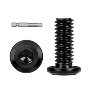 50 PCS M4 x 20mm Flat Head Socket Cap Screws Bolts, Flat Round Head Furniture Allen Bolts, Stainless Steel 304, Black Coating, Screwdriver Bit Included
