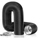 Dryer Vent Hose, 6" Insulated Flexible Duct 8FT with 2 Duct Clamps, Heavy-Duty Three Layer Protection for HVAC Ventilation, Duct Fan Systems