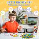 142pcs Wooden Pattern Blocks Montessori Smart Sticks Wooden Tangram Puzzle STEM Toy Activities Preschool Brain Teaser Montessori Toys Gift for 3 4 5 Years Old Kids Boys Girls