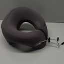 jiaao Upgraded Middle Memory Foam Travel Neck Pillow for Airplane- 360 Ergonomic Head and Neck Support for Flight, Car, Train, Bus - Soft Travel Pillow for Side & Back Sleepers with Travel Pouch (Adult Regular, Dark Gray)