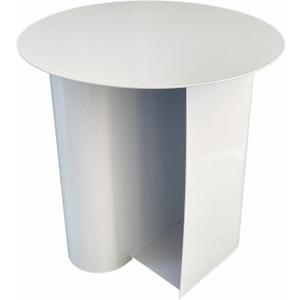 Benjara Rati 19 Inch Side End Table with Magazine Rack, Round Top, White Finish