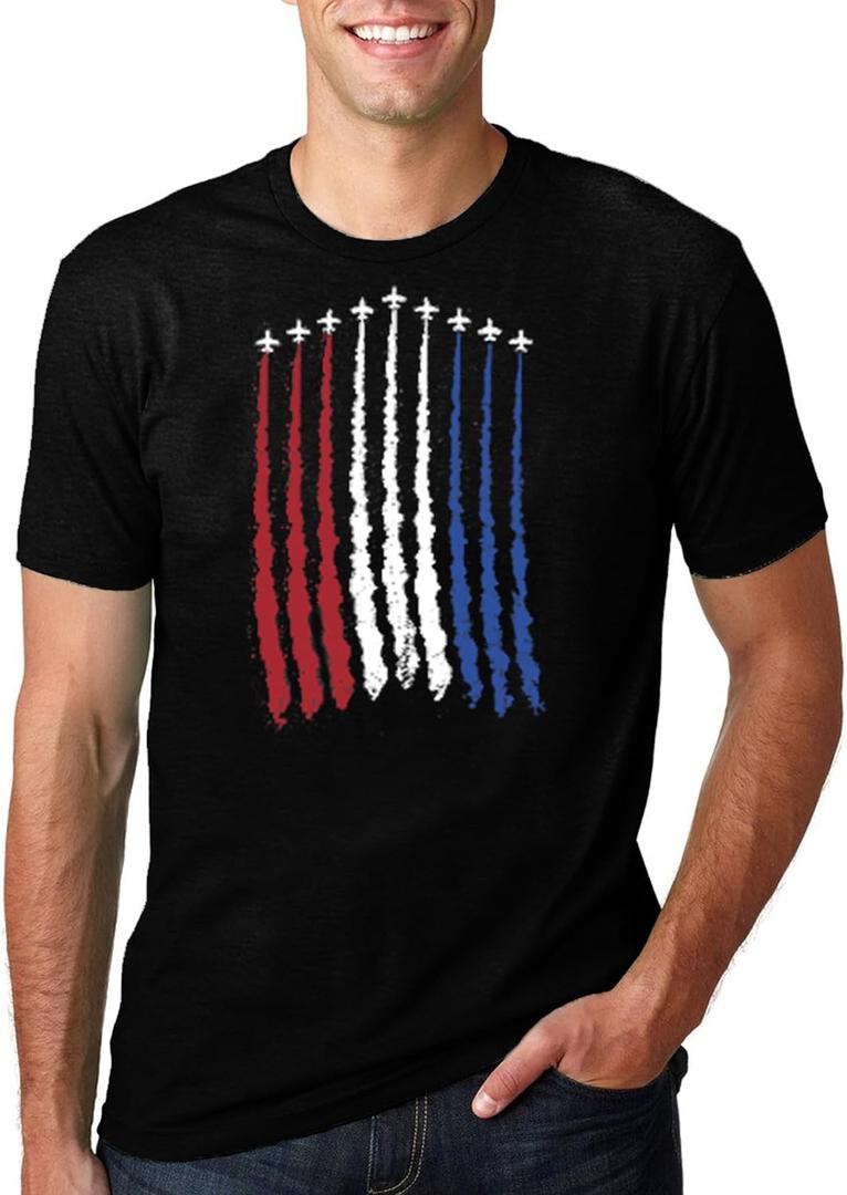 Men Patriotic 4th of July Shirt American Flag Shirt USA Air Force Tshirts Memorial Day Tee Tops (Medium, Black)