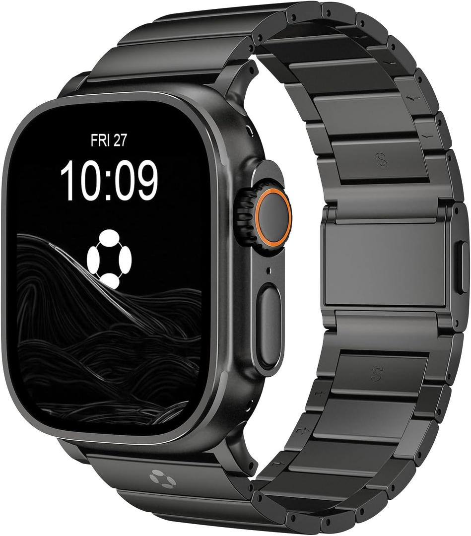 Titanium Band for Apple Watch Ultra 3/2/1 49mm & Series 11/10 46mm,Adjustable Ultra Titanium Watch Band with Magnetic Clasp,Scratch Resistant & Durable,Premium Color Match Metal Band for Men,CRNS02