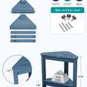 SERWALL 15" Shower Foot Rest for Shaving Legs, Waterproof Corner Shower Stool for Inside Shower, HDPE Shower Bench with Storage Shelf, Load 360Lbs, Indoor/Outdoor Use, Blue