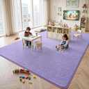 6x9 Lavender Purple Rugs for Bedroom Living Room, Soft Fluffy Washable Low Pile Solid Color Rug, Non-Slip Throw Carpets for Kids Boys Girls Dorms Nursery Classroom Home Decor