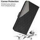 MEUPZZK for Samsung Galaxy A54 5G Wallet Case, Embossed Geometric Premium PU Leather [Kickstand] [Card Slots] [Wrist Strap] [6.4 inch] Phone Cover for Samsung A54 5G (XXF-Black)