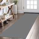 KOZYFLY Washable Runner Rug 2x6 Ft Runners for Hallways Non Slip Kitchen Runner Rugs Braided Cotton Entryway Runner Indoor, Carpet Runners for Hallway Kitchen Entryway Bedroom, Grey